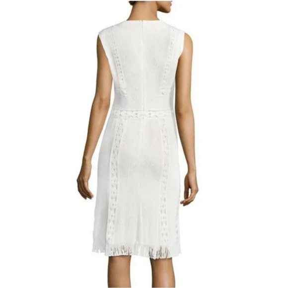 Kobi Halperin Amani Fringe Hem Knit Dress in White Sz 6 - Picture 4 of 9